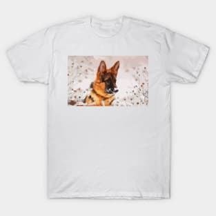 German Shepherd Digital Painting T-Shirt